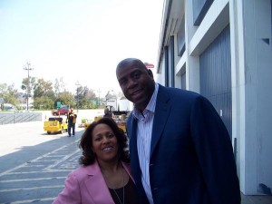 Pam Perry and Magic Johnson 